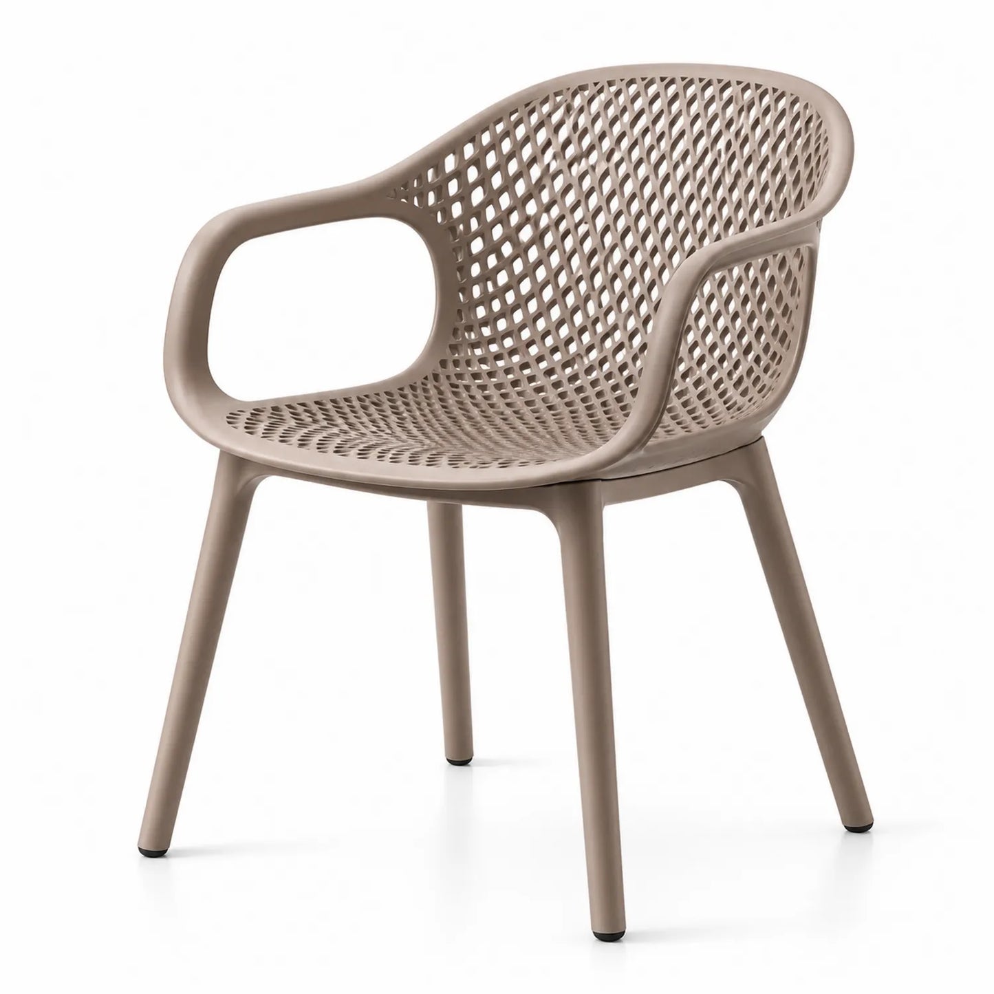 Chaise en plastique avec accoudoirs en polypropylène Marron