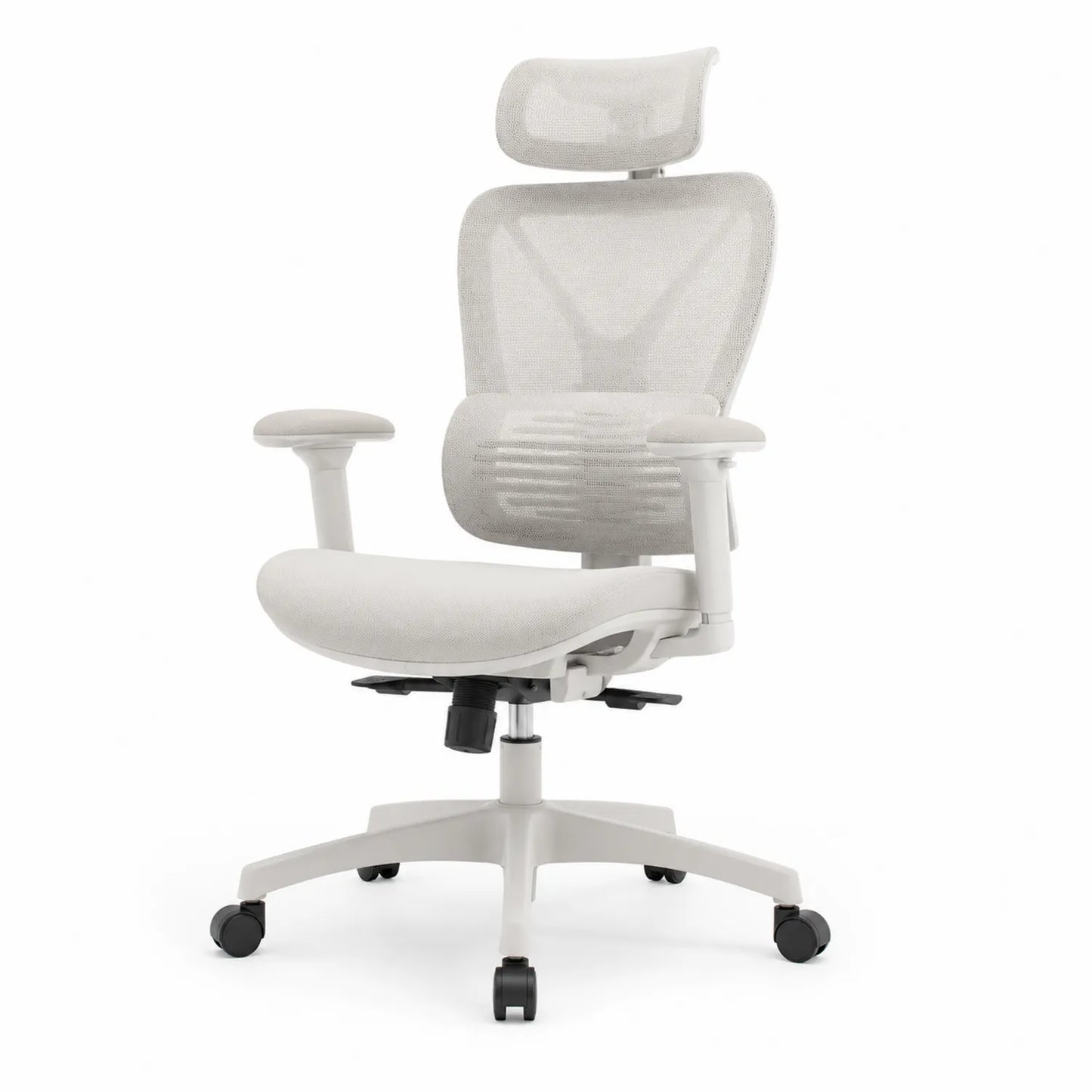 Chaise de bureau en maille avec accoudoirs et appui-tête réglables