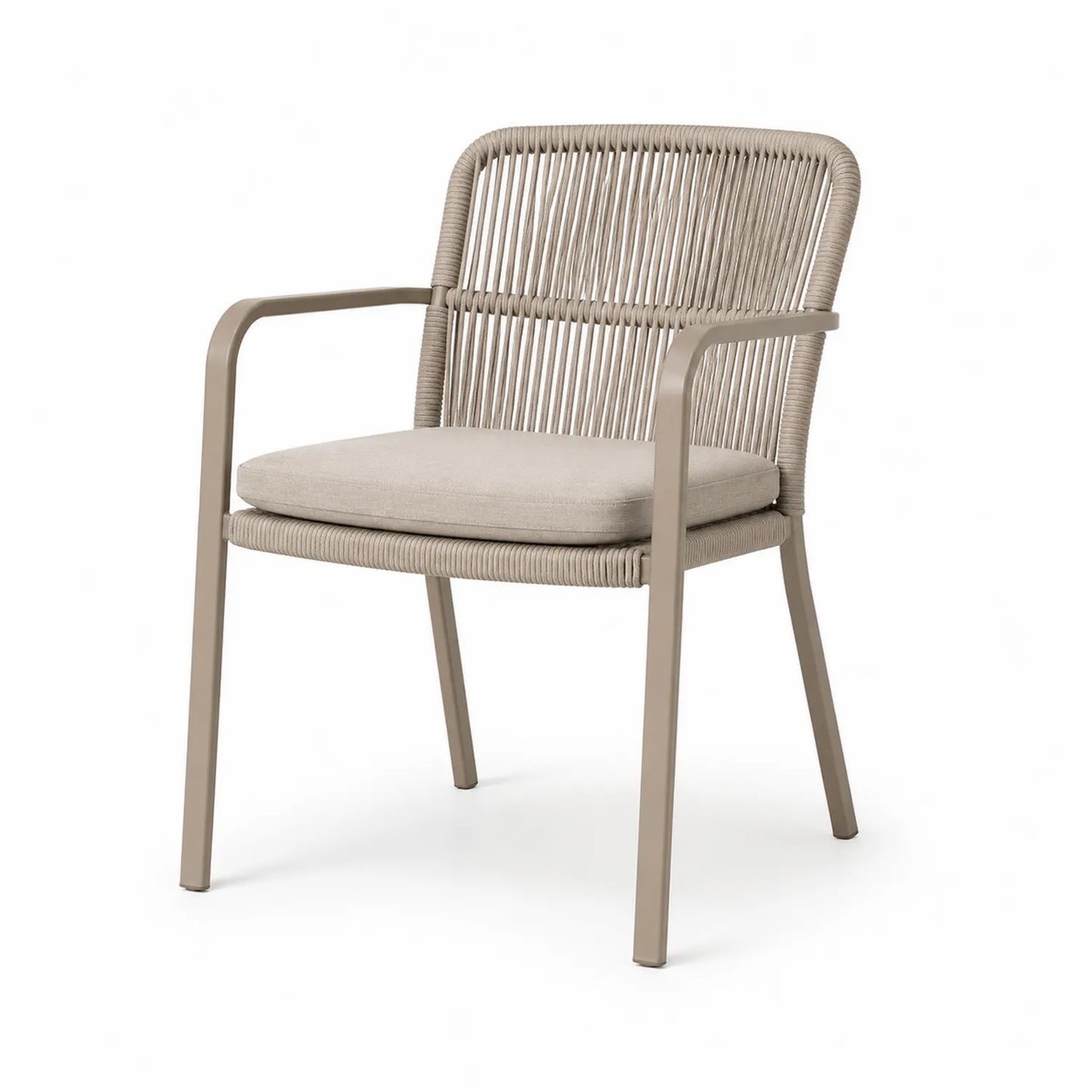 Chaise en aluminium avec corde synthétique beige