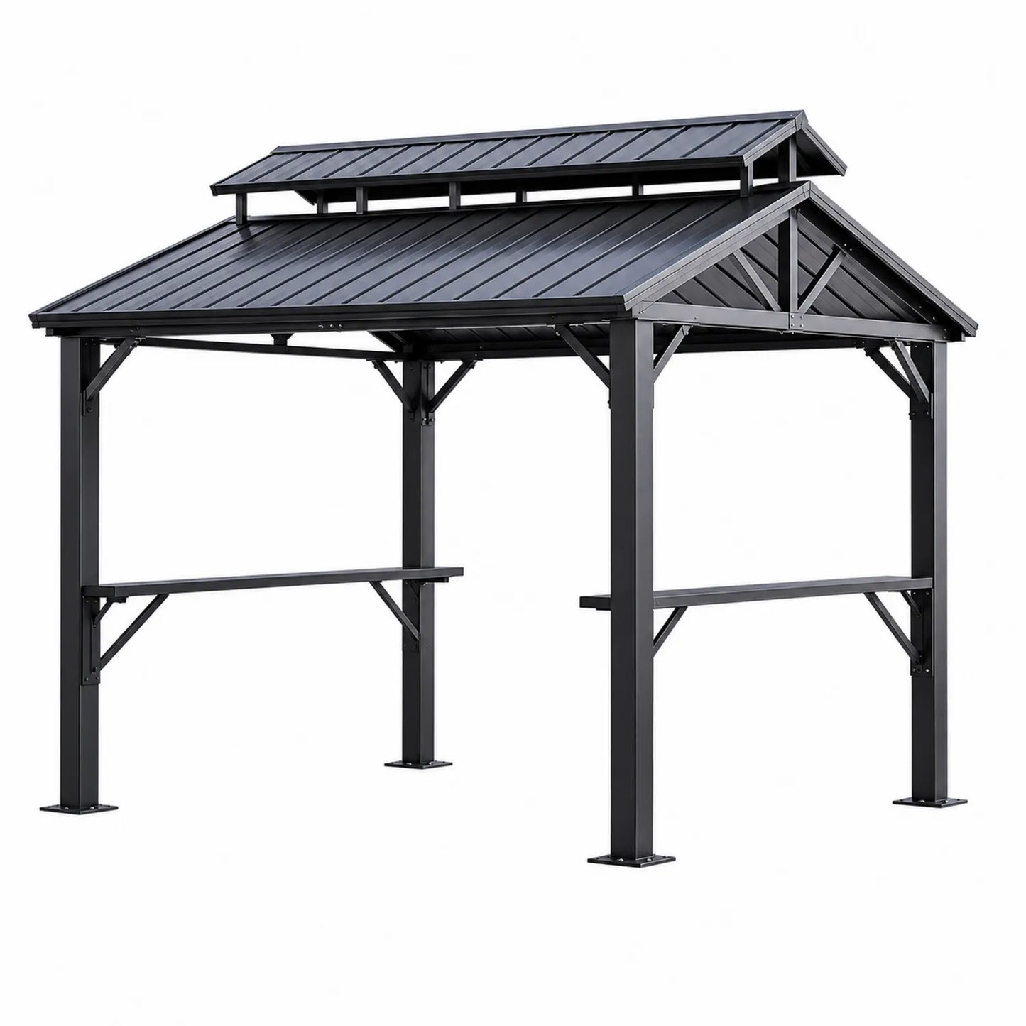 Pavillon en métal acier galvanisé Anthracite 300x300 cm