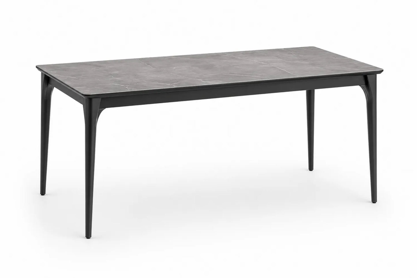 Table rectangulaire en métal et céramique noire 200 cm