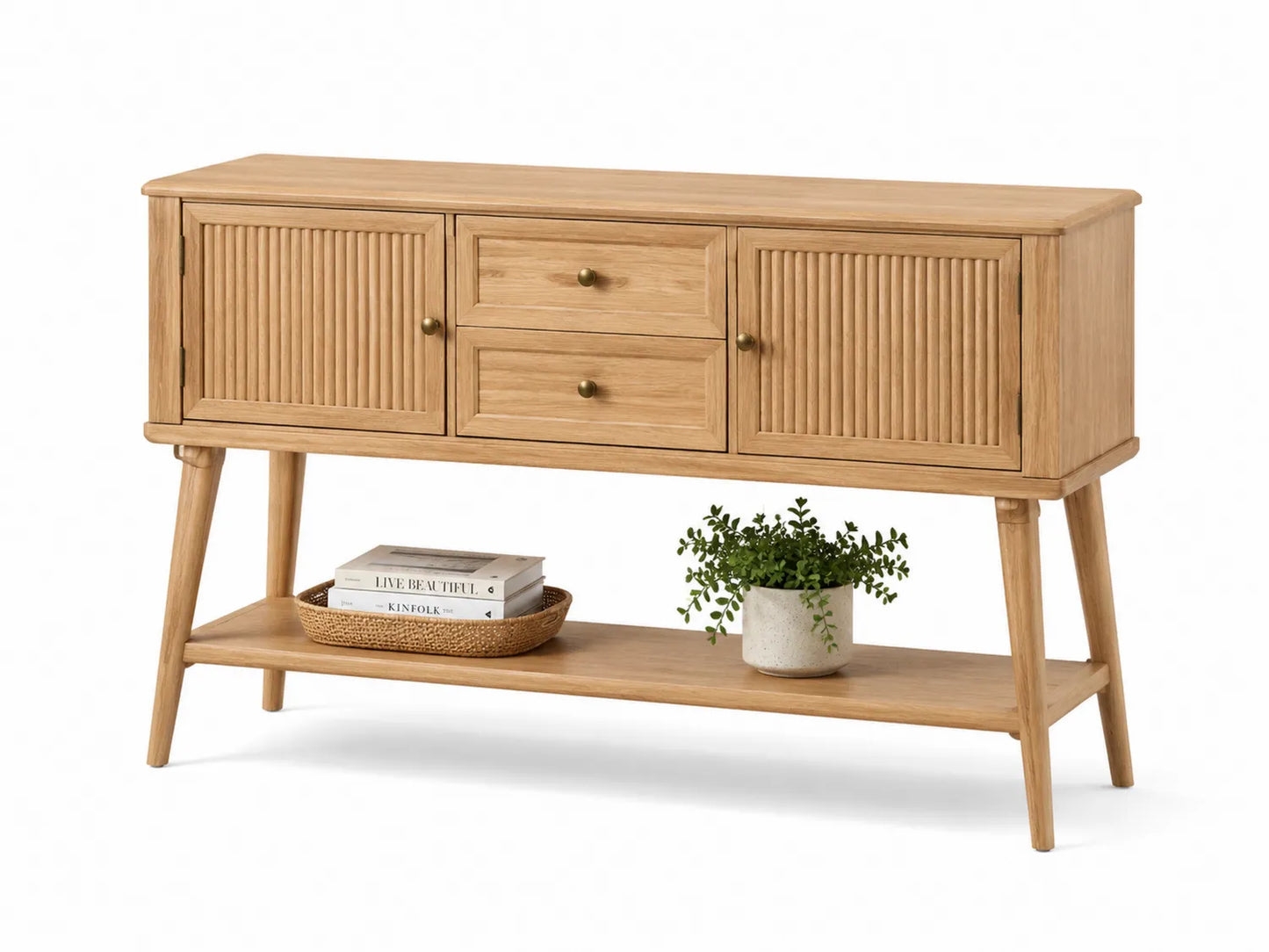 Buffet en Bois de Chêne avec 2 Portes et 2 Tiroirs