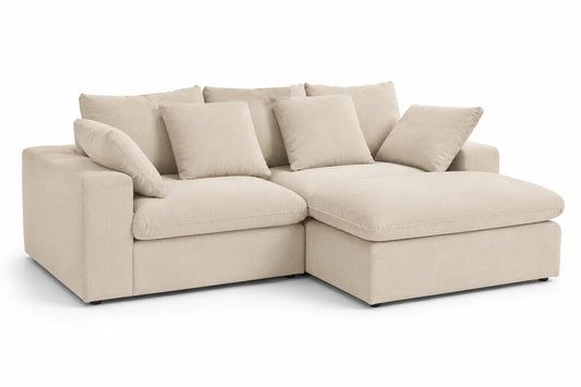Canapé d'angle tissu beige 280x160x85 cm