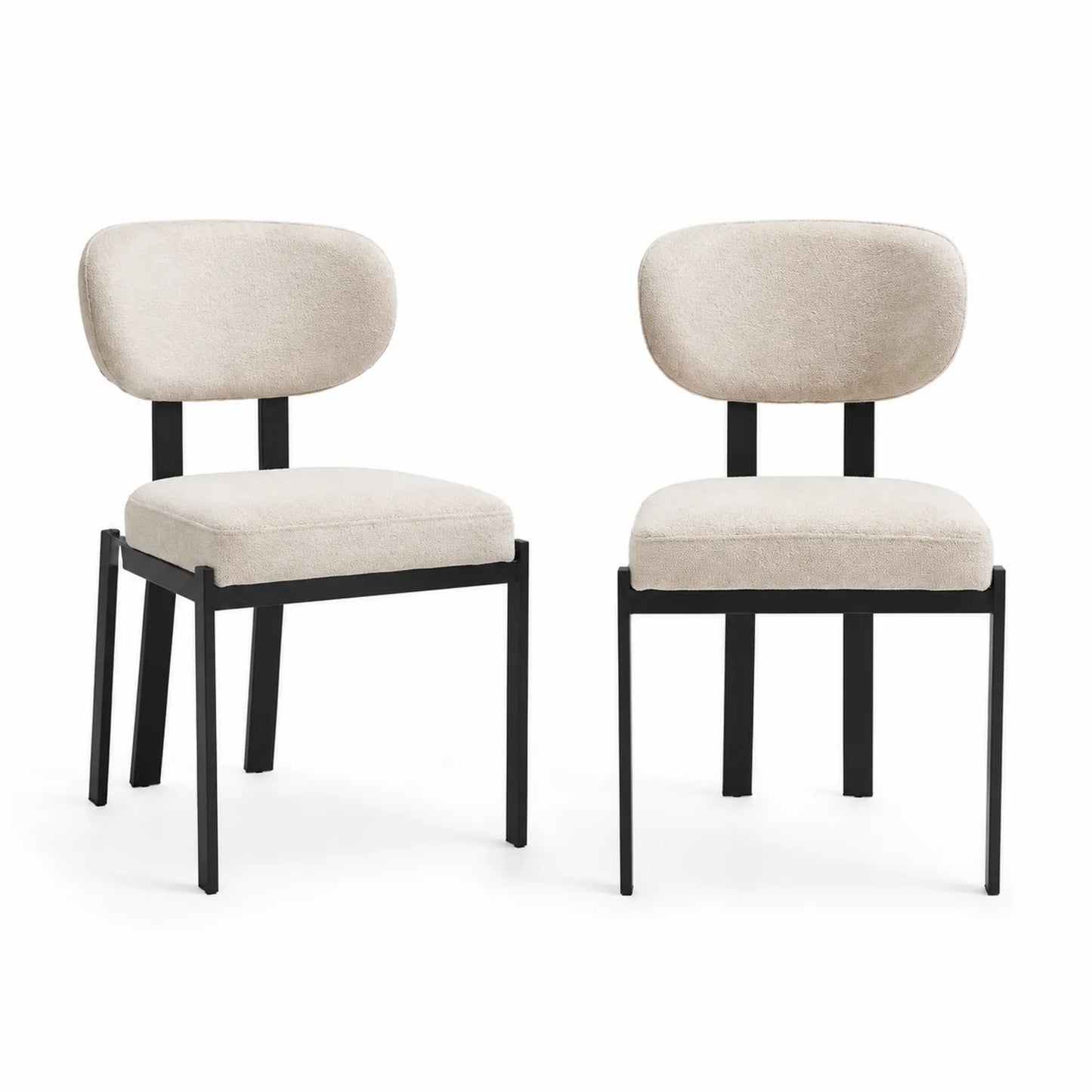 Lot de 2 chaises en tissu polyester avec structure en métal