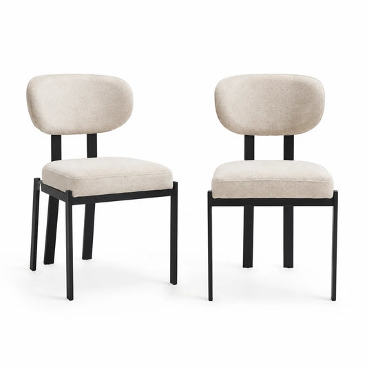 Lot de 2 chaises en tissu polyester avec structure en métal