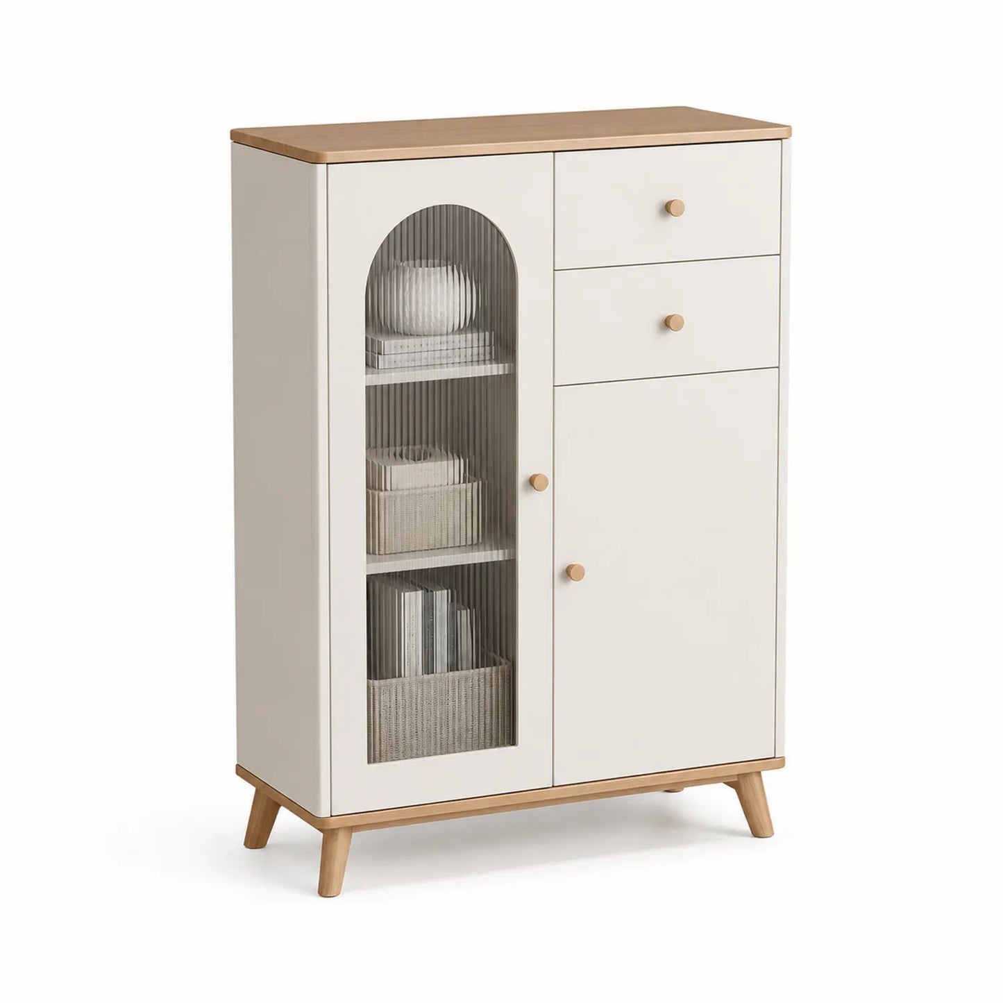 Armoire de rangement en MDF avec portes et tiroirs