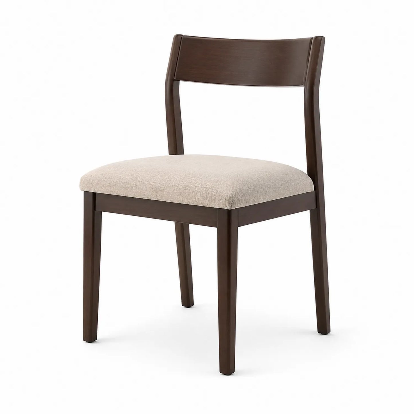Chaise de salle à manger en bois brun et beige