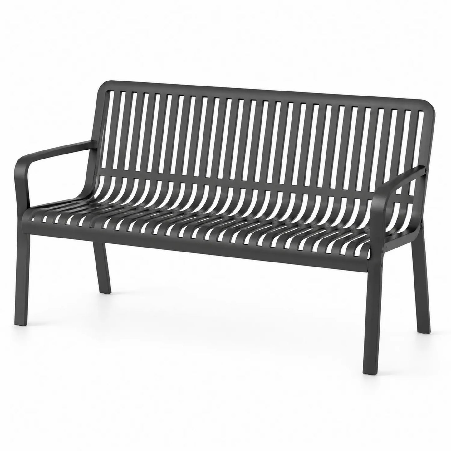 Banc métallique d'extérieur Noir 150x60x80 cm