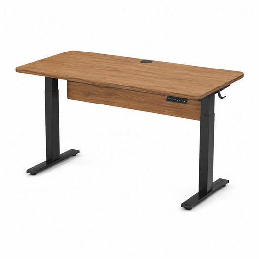 Bureau électrique réglable en hauteur en bois et métal 160x80 cm