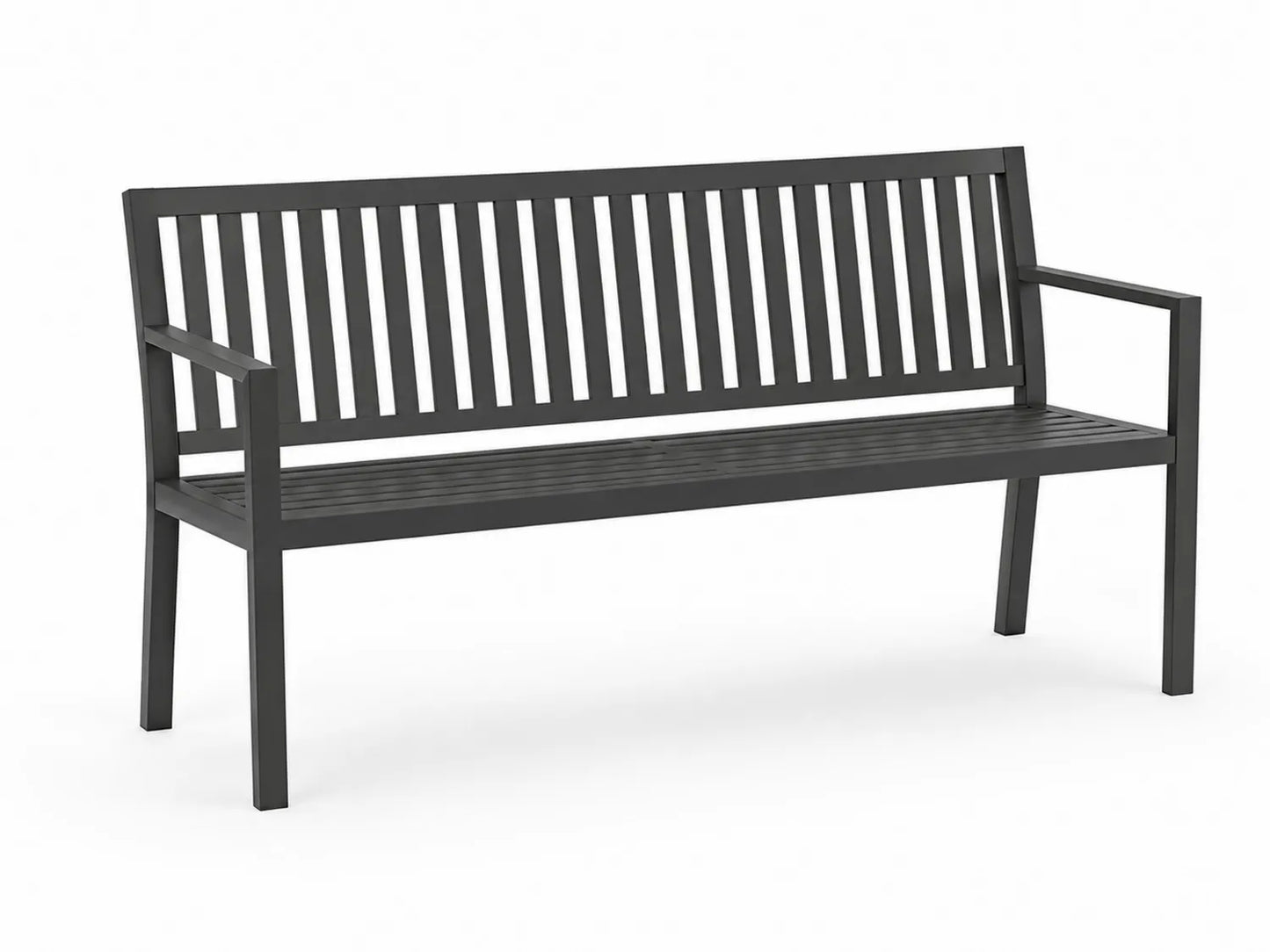 Banc en aluminium noir pour extérieur