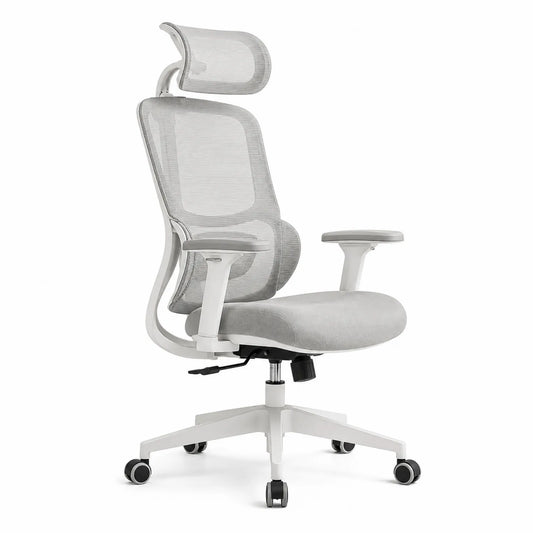 Chaise de bureau ergonomique en maille avec appui-tête réglable