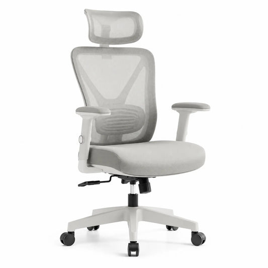 Chaise de bureau en maille avec cadre en plastique et accoudoirs réglables