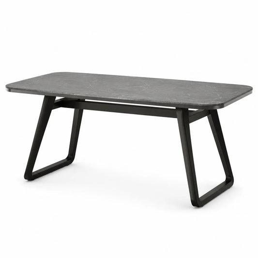 Table rectangulaire en céramique et métal 180x90x75 cm