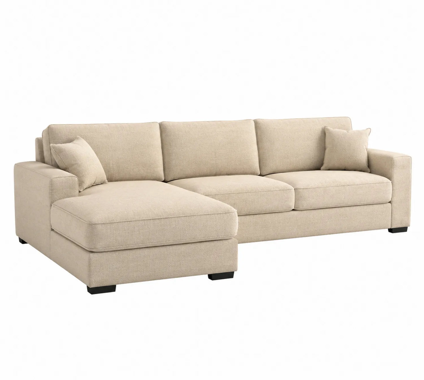 Canapé d'angle en tissu beige