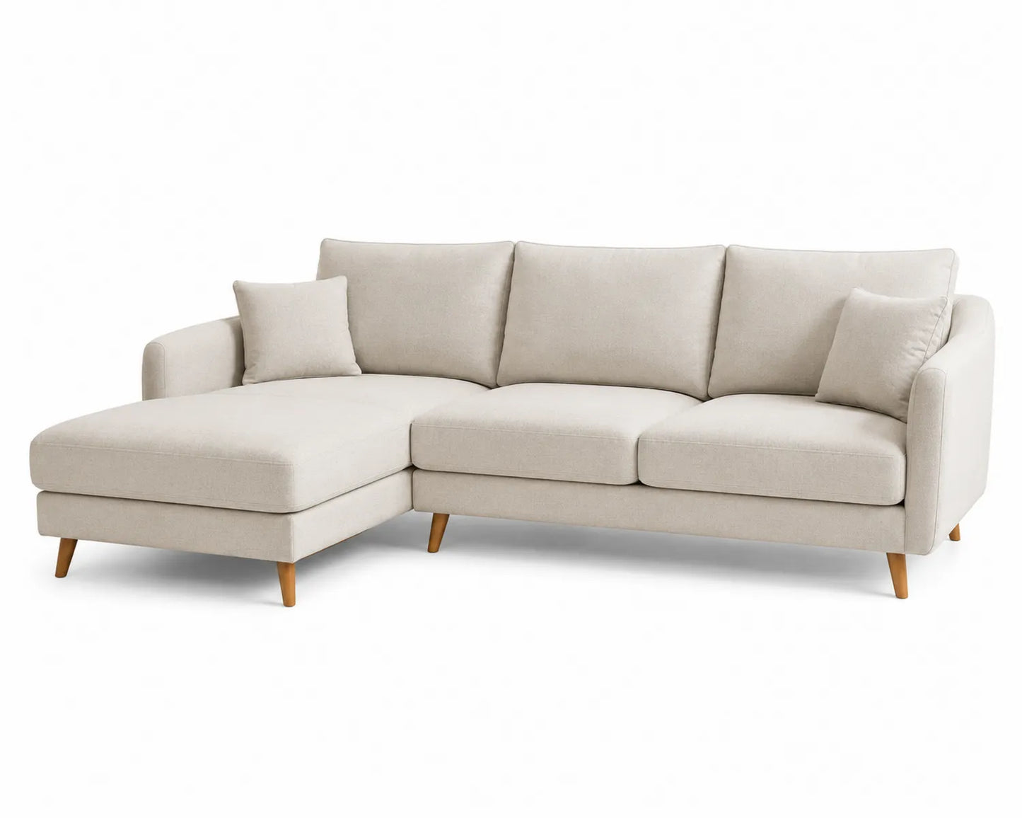 Canapé d'angle en tissu Beige L300 x P160 x H85 cm