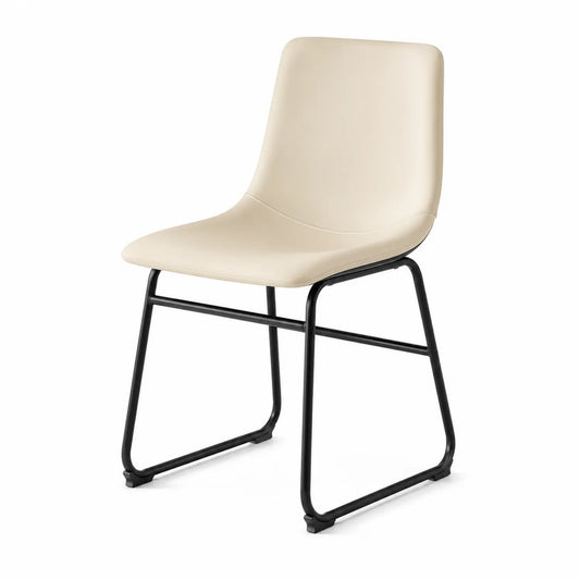 Chaise en cuir synthétique avec cadre en métal