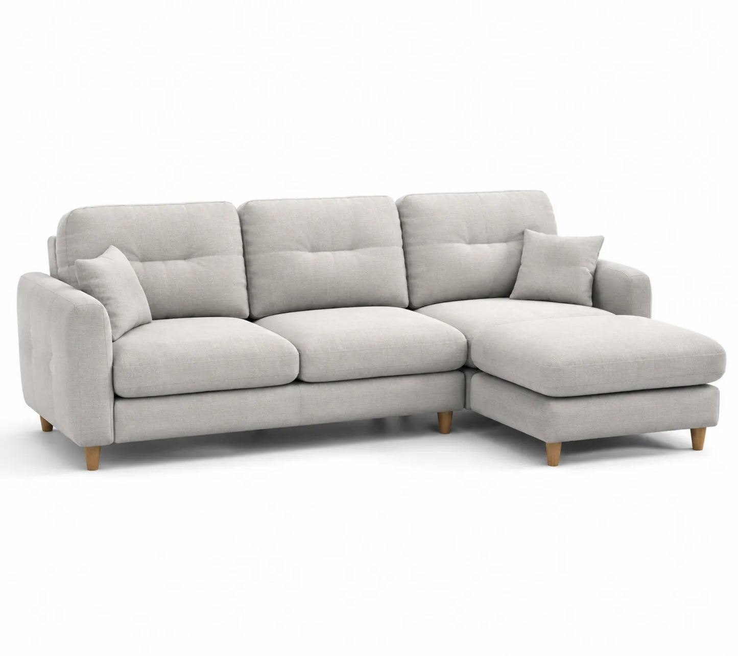 Canapé d'angle en tissu Gris clair 280 cm