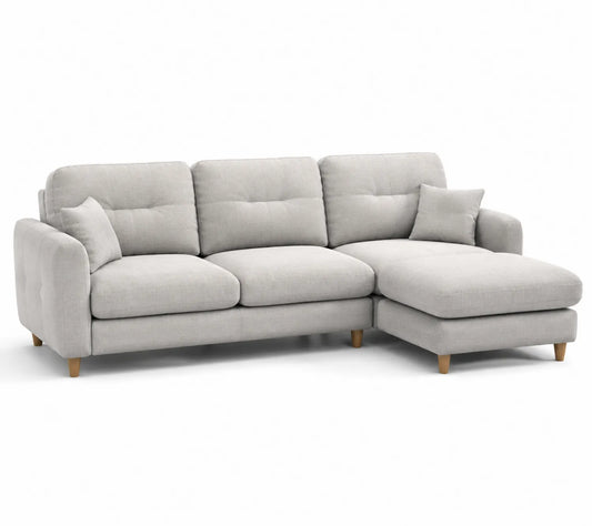 Canapé d'angle en tissu Gris clair 280 cm