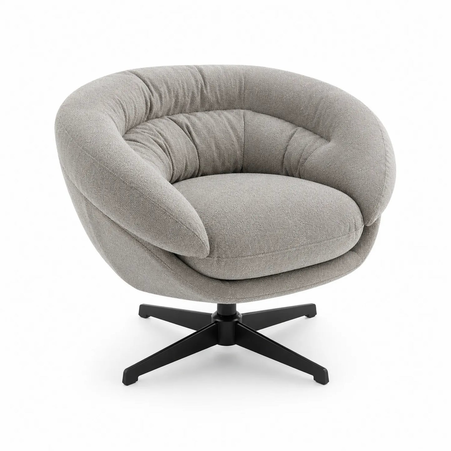 Fauteuil pivotant en tissu polyester gris clair
