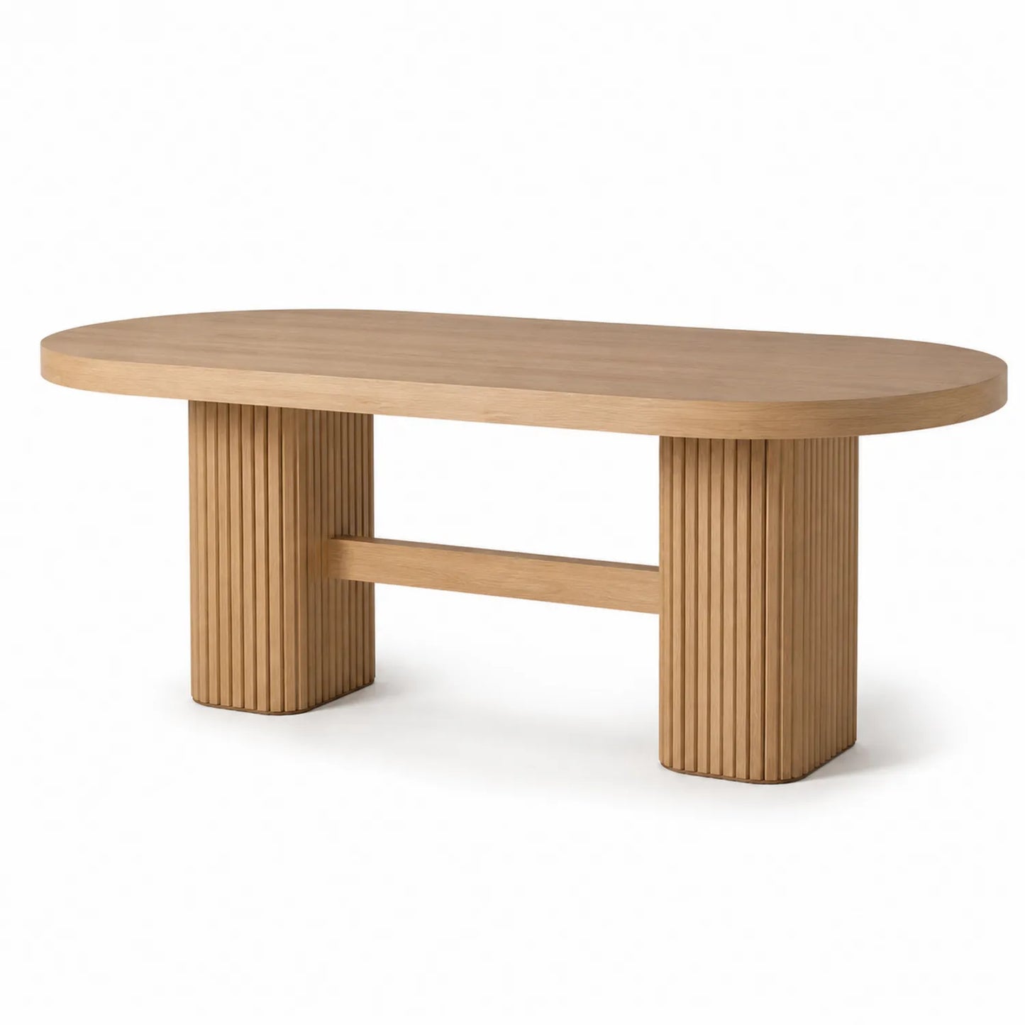 Table ovale en chêne massif 200x100x75 cm