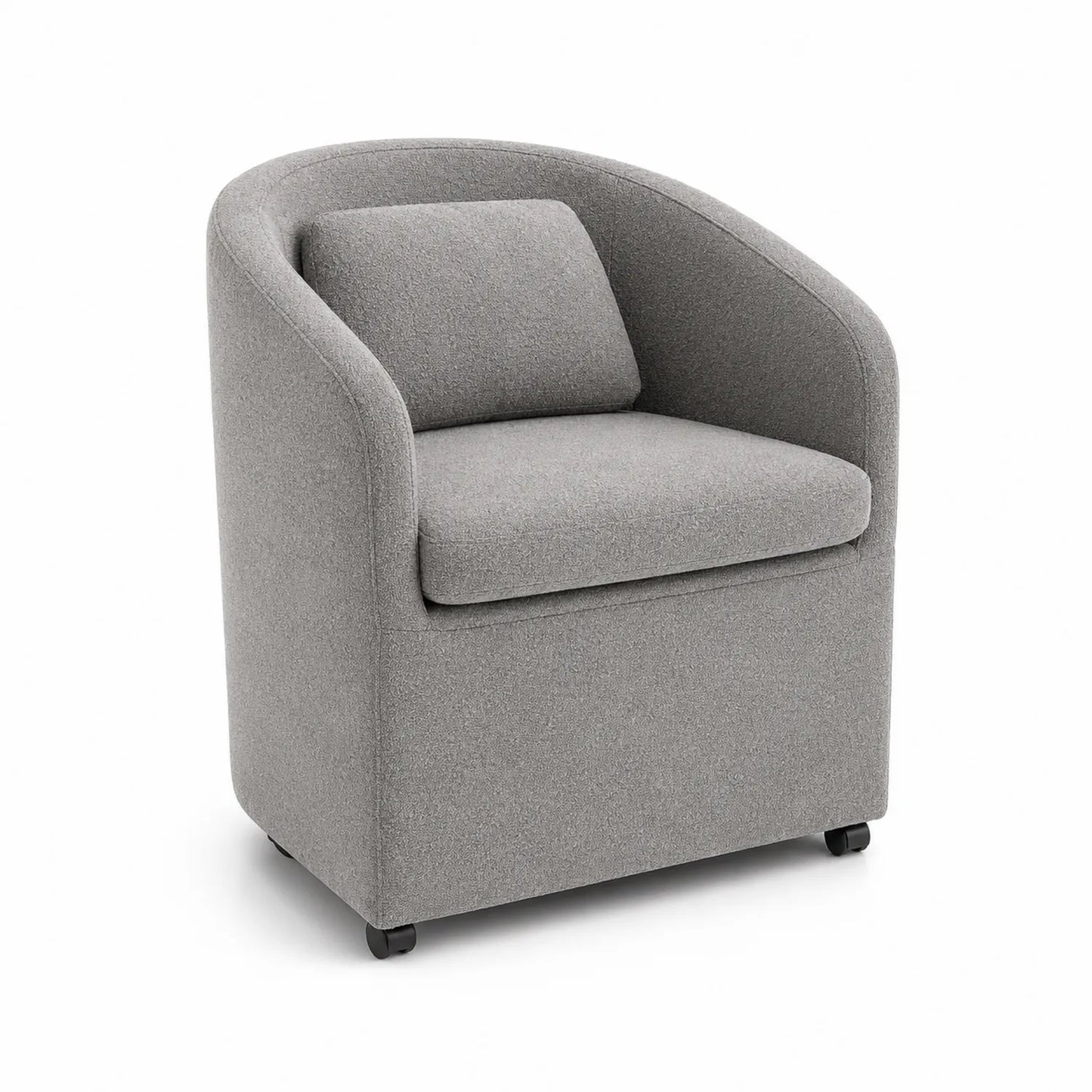Fauteuil en tissu polyester avec roulettes - Gris