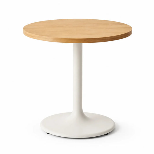Table ronde en bois et métal, diamètre 80 cm